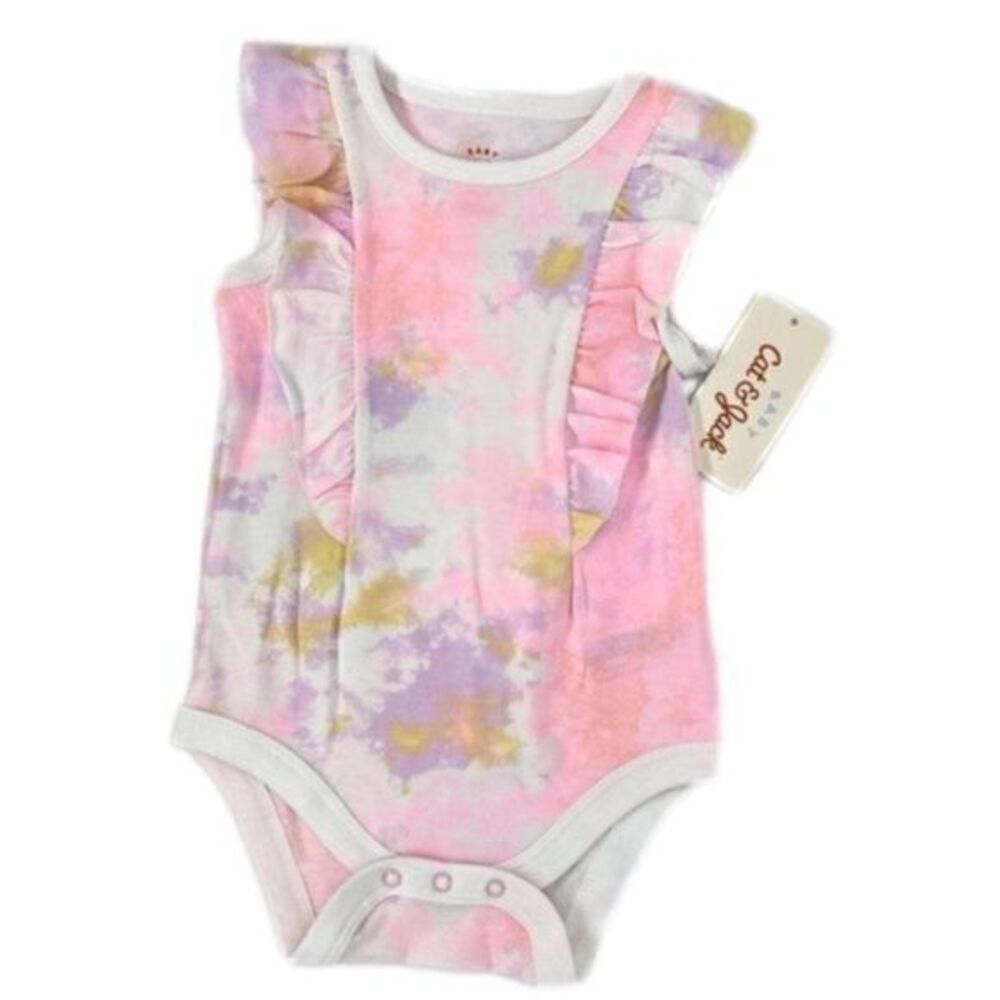 Cat & Jack Baby Tie Dye Ruffle Bodysuit Onsie. New 6-9 Months
